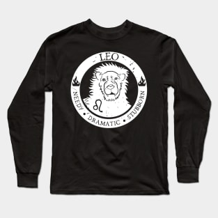 Savage Leo Zodiac Antisocial Astrology Long Sleeve T-Shirt